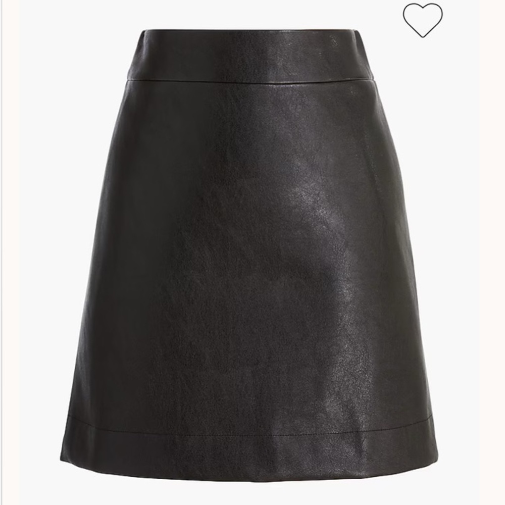 New! J. Crew Black Faux Leather A-line Mini Skirt